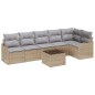 vidaXL Set di divani da giardino 7 pezzi con cuscini neri in rattan