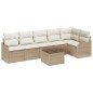 vidaXL Set di divani da giardino 7 pezzi con cuscini in rattan marrone.