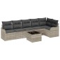 vidaXL Set di Divani da Giardino da 7 Pezzi con Cuscini in Rattan Grigio