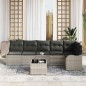 vidaXL Set di Divani da Giardino da 7 Pezzi con Cuscini in Rattan Grigio
