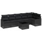 vidaXL Set da Giardino , 7 Pezzi, Cuscini in Rattan Sintetico Beige