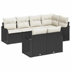 vidaXL Set di divani da giardino , 7 pezzi, neri in rattan