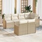 vidaXL Set di divani da giardino 7 pezzi con cuscini beige in polirattan vidaXL Set di divani da giardino 7 pezzi con cuscini beige in polirattan