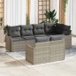 vidaXL Set di divani da giardino di 7 pezzi con cuscini grigio chiaro in rattan sintetico vidaXL Set di divani da giardino di 7 pezzi con cuscini grigio chiaro in rattan sintetico