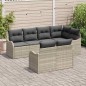 vidaXL Set di divani da giardino di 7 pezzi con cuscini grigio chiaro in rattan sintetico vidaXL Set di divani da giardino di 7 pezzi con cuscini grigio chiaro in rattan sintetico