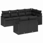 vidaXL Set di divani da giardino , 7 pezzi, con cuscini neri in rattan sintetico.
