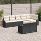 vidaXL Set di divani da giardino da 8 pezzi con cuscini in rattan nero