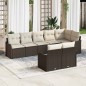 vidaXL Set Divano da Giardino 8 Pezzi con Cuscini Marroni in Rattan