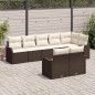 vidaXL Set Divano da Giardino 8 Pezzi con Cuscini Marroni in Rattan