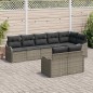 Set divano da giardino 8 pezzi con cuscini grigio polyrattan vidaXL