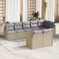 vidaXL Set Divano da Giardino 8 Pezzi con Cuscini Beige in Rattan Polietilene