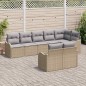 vidaXL Set Divano da Giardino 8 Pezzi con Cuscini Beige in Rattan Polietilene