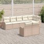 vidaXL Set Divani da Giardino 8 Pezzi con Cuscini Beige in Rattan Sintetico