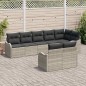 vidaXL Set divano da giardino 8 pezzi con cuscini grigio chiaro in rattan sintetico vidaXL Set divano da giardino 8 pezzi con cuscini grigio chiaro in rattan sintetico