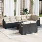vidaXL Set di divani da giardino 8 pezzi con cuscini in rattan sintetico marrone
