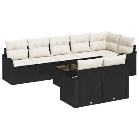 vidaXL Set di divani da giardino 8 pezzi con cuscini in rattan sintetico marrone