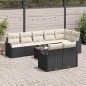 vidaXL Set di divani da giardino 8 pezzi con cuscini in rattan sintetico marrone