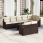 vidaXL Set di divano da giardino , 8 pezzi con cuscini grigi in polyrattan