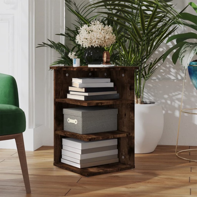 Mobiletto Laterale Rovere Fumo 35x35x55 cm in Legno Multistrato Mobiletto Laterale Rovere Fumo 35x35x55 cm in Legno Multistrato