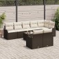 vidaXL Set di divano da giardino , 8 pezzi con cuscini grigi in polyrattan