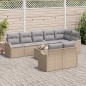 vidaXL Set Divano da Giardino 9 Pezzi con Cuscini in Rattan e Poliestere Nero.