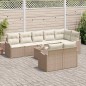 vidaXL Set di Divani da Giardino , 9 Pezzi con Cuscini Marroni in Rattan Sintetico