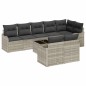 vidaXL Set di Divani da Giardino 9 Pezzi con Cuscini Grigio in Rattan Sintetico
