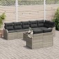 vidaXL Set di Divani da Giardino 9 Pezzi con Cuscini Grigio in Rattan Sintetico