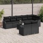 vidaXL Set di divani da giardino in 9 pezzi con cuscini beige in rattan sintetico.