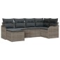 vidaXL Set da giardino 6 pezzi con cuscini in rattan grigio