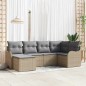 vidaXL Set di divani da giardino 6 pezzi con cuscini in rattan poly beige vidaXL Set di divani da giardino 6 pezzi con cuscini in rattan poly beige