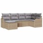 vidaXL Set di divani da giardino 6 pezzi con cuscini in rattan poly beige vidaXL Set di divani da giardino 6 pezzi con cuscini in rattan poly beige