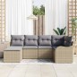 vidaXL Set di divani da giardino 6 pezzi con cuscini in rattan poly beige vidaXL Set di divani da giardino 6 pezzi con cuscini in rattan poly beige