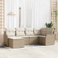 vidaXL Set da Giardino 6 Pezzi con Cuscini Beige in Rattan Sintetico