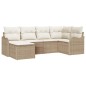 vidaXL Set da Giardino 6 Pezzi con Cuscini Beige in Rattan Sintetico