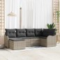 vidaXL Set di divani da giardino 6 pezzi con cuscini in rattan poliestere grigio chiaro vidaXL Set di divani da giardino 6 pezzi con cuscini in rattan poliestere grigio chiaro