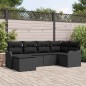 vidaXL Set di Divani da Giardino da 6 Pz con Cuscini Neri in Polyrattan