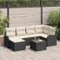 vidaXL Set di divani da giardino in 6 pezzi con cuscini in rattan poly marrone.