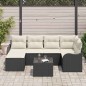vidaXL Set di divani da giardino in 6 pezzi con cuscini in rattan poly marrone.