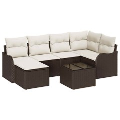 vidaXL Set da Giardino : Divano 6 Pezzi con Cuscini Grigi in Rattan