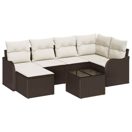 vidaXL Set da Giardino : Divano 6 Pezzi con Cuscini Grigi in Rattan