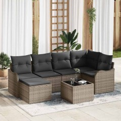 vidaXL Set di Divani da Giardino con Cuscini Neri in Rattan Polimerico - 6 Pezzi