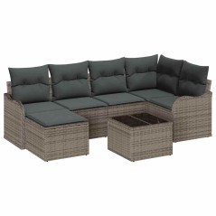 vidaXL Set di Divani da Giardino con Cuscini Neri in Rattan Polimerico - 6 Pezzi