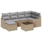 vidaXL Set di divani da giardino composto da 7 pezzi con cuscini in rattan sintetico nero.