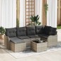 vidaXL Set da Giardino a 7 Pezzi con Cuscini Grigio in Polyrattan