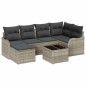 vidaXL Set da Giardino a 7 Pezzi con Cuscini Grigio in Polyrattan