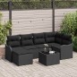 vidaXL Set di divani da giardino 7 pezzi con cuscini in rattan sintetico beige.
