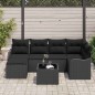vidaXL Set di divani da giardino 7 pezzi con cuscini in rattan sintetico beige.