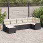 vidaXL Set da Giardino 7 Pezzi con Cuscini in Rattan Nero vidaXL Set da Giardino 7 Pezzi con Cuscini in Rattan Nero