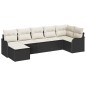 vidaXL Set da Giardino 7 Pezzi con Cuscini in Rattan Nero vidaXL Set da Giardino 7 Pezzi con Cuscini in Rattan Nero